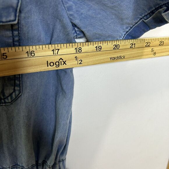 Girl Speed Limit MPH Button Down Denim Dress Waist Tie - Picture 7 of 7